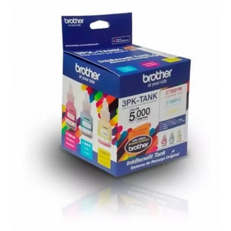 3 TINTA BROTHER AMARILLO CYAN MAGENTA 3PK-Tank TRIPACK BT5001 - AURA