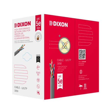 CABLE RED UTP DIXON CAT5e 305 METROS 3050 GRIS