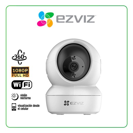 CÁMARA DE SEGURIDAD EZVIZ H6c WIFI / FULL HD / 4MP / VISIÓN PANORÁMICA 360° / VISIÓN NOCTURNA / DETECCIÓN DE MOVIMIENTO