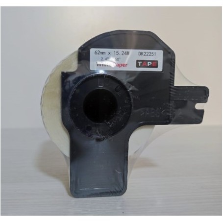 DK22251 ROLLO COMPATIBLE CON LETRA ROJO/NEGRO 62mm x 15,24M