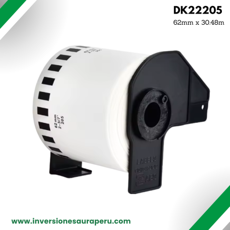 DK-22205 Compatible – Rollo Continuo 62mm x 30m para Brother