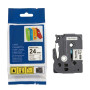 CINTA COMPATIBLE TZc-FX251 DE 24MM X 8M NEGRO SOBRE BLANCO FLEXIBLE