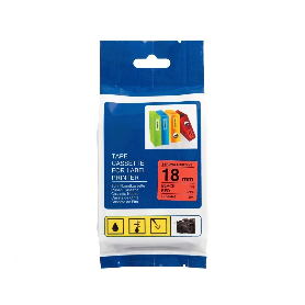 CINTA COMPATIBLE TZc-S441 SUPER ADHESIVO 18MM X 8M NEGRO SOBRE ROJO