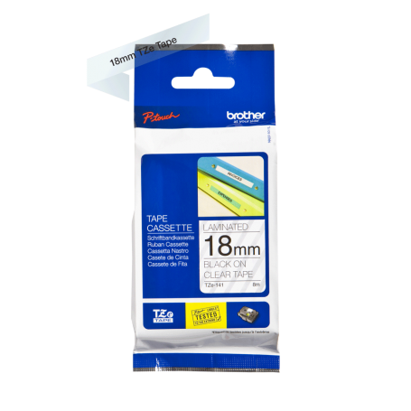 CINTA  BROTHER TZE-141 PARA ROTULADORA 18MM X 8 MT | INVERSIONES AURA
