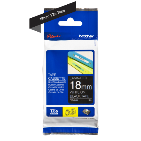 Cinta para Rotuladora BROTHER TZE-345 | TZE345 |TZ345 de 18 milímetros