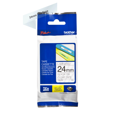 Cinta para Rotuladora BROTHER TZE-151 | TZE151 |TZ151 de 24 milímetros